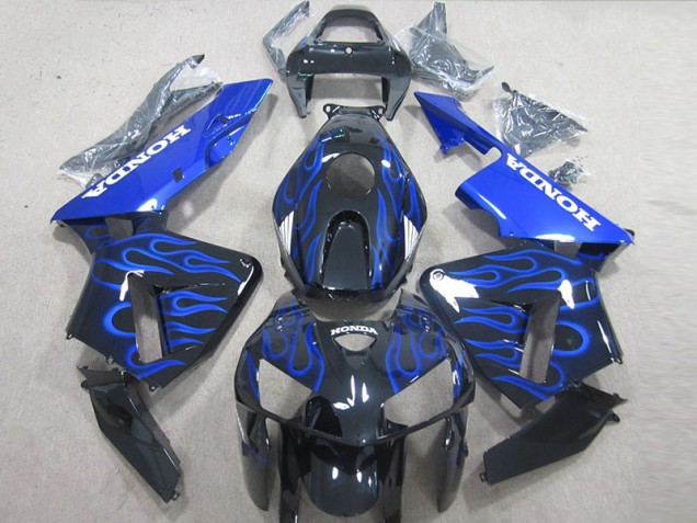 Best 2005-2006 Black Blue Flame Honda CBR600RR Bike Fairings Canada Best 2005-2006 Black Blue Flame Honda CBR600RR Bike Fairings Canada