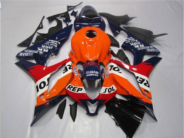 Best 2007-2008 Orange Blue Black Repsol Honda CBR600RR Motorcycle Fairings Canada