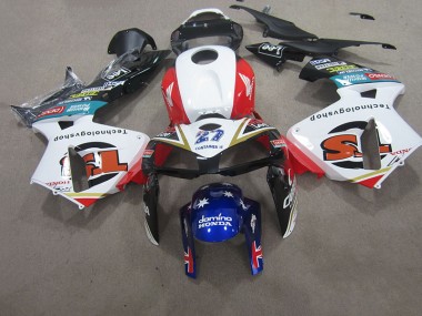 Best 2007-2008 White Red Blue Honda CBR600RR Motorcycle Fairings Kit Canada