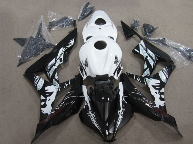 Best 2007-2008 Black White Honda CBR600RR Motorcycle Fairings Canada