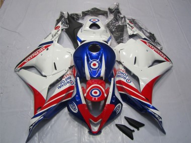 Best 2009-2012 White Blue Red Honda CBR600RR Motorcycle Fairing Kits Canada