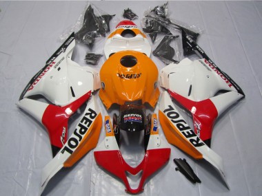 Best 2009-2012 White Orange Black Repsol Honda CBR600RR Motorcycle Fairing Kit Canada