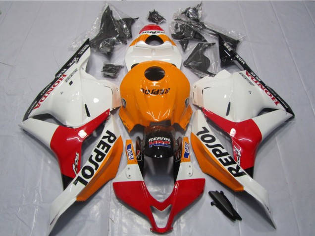 Best 2009-2012 White Orange Black Repsol Honda CBR600RR Motorcycle Fairing Kit Canada