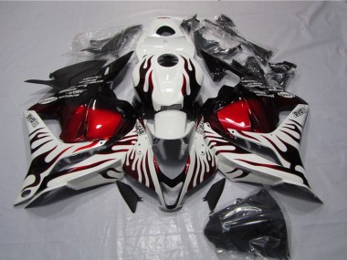 Best 2009-2012 White Black Red Flame Honda CBR600RR Replacement Fairings Canada
