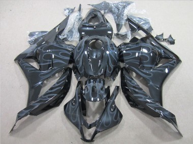 Best 2009-2012 Black Silver Flame Honda CBR600RR Motorcycle Fairings Canada