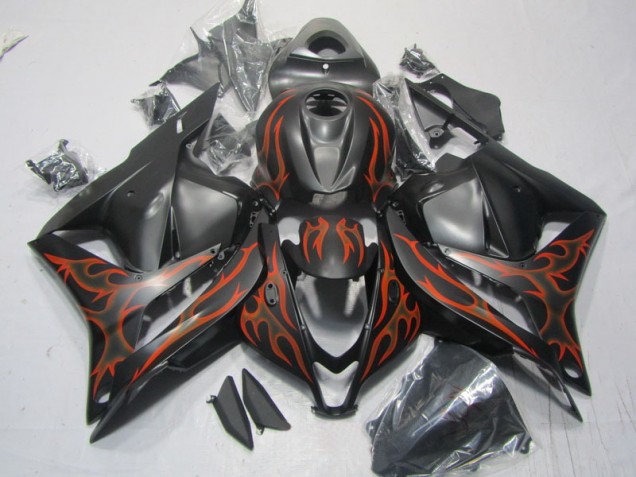 Best 2009-2012 Black Orange Flame Honda CBR600RR Motorcylce Fairings Canada Best 2009-2012 Black Orange Flame Honda CBR600RR Motorcylce Fairings Canada