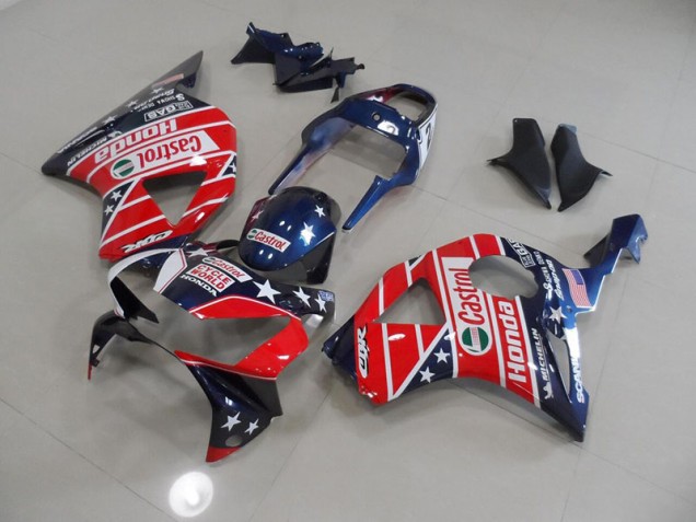 Best 2002-2003 Blue Red Cycle World Castrol Honda CBR900RR 954 Motorcycle Fairing Kit Canada