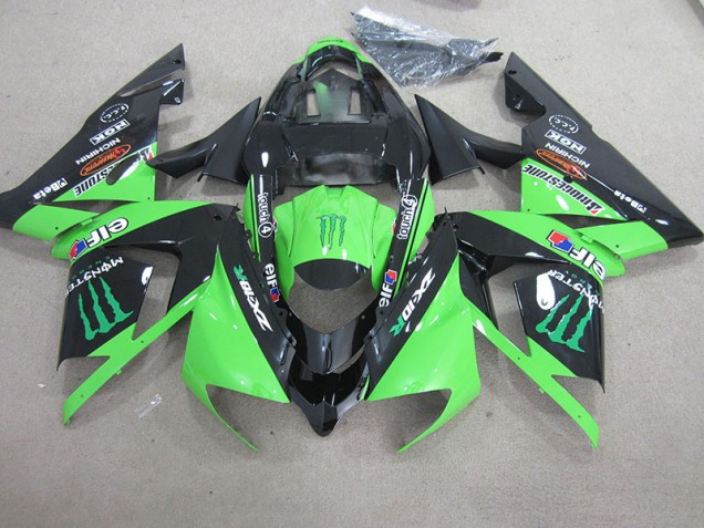 Best 2003-2005 Black Green Monster Kawasaki ZX10R Motorcycle Fairing Kits Canada Best 2003-2005 Black Green Monster Kawasaki ZX10R Motorcycle Fairing Kits Canada