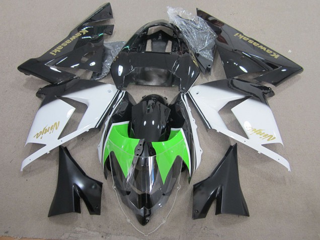 Best 2003-2005 Black White Gold Ninja Kawasaki ZX10R Motorcycle Fairing Kit Canada