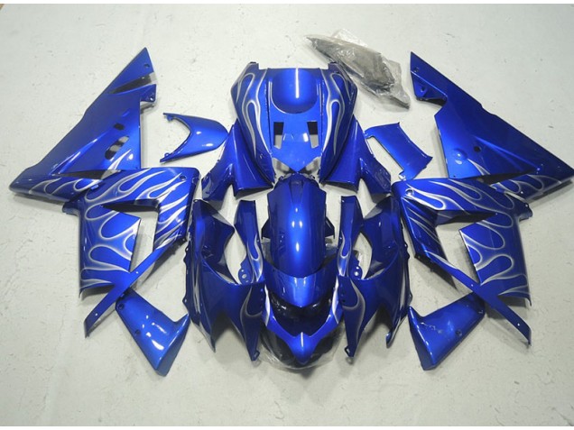 Best 2003-2005 Blue White Flame Kawasaki ZX10R Motorcycle Replacement Fairings Canada Best 2003-2005 Blue White Flame Kawasaki ZX10R Motorcycle Replacement Fairings Canada