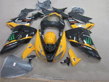 Best 2006-2007 Black Yellow Touch4 Monster Kawasaki ZX10R Motorcycle Fairing Canada