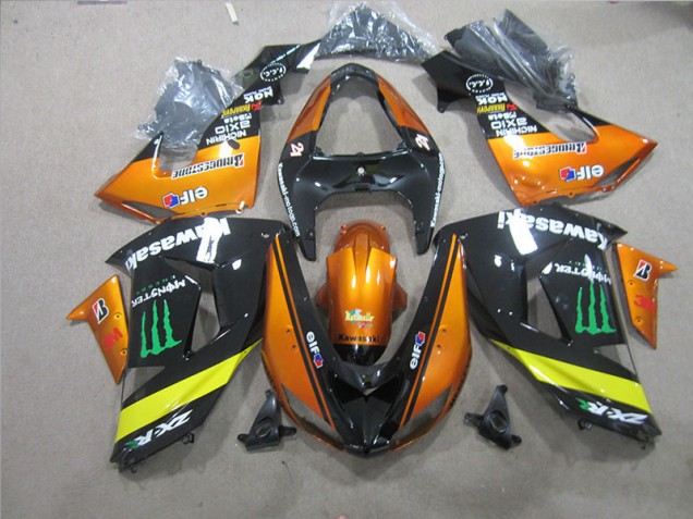 Best 2006-2007 Black Orange Monster Kawasaki ZX10R Motorcycle Fairing Kits Canada Best 2006-2007 Black Orange Monster Kawasaki ZX10R Motorcycle Fairing Kits Canada