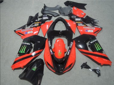 Best 2006-2007 Black Red Touch4 Monster Kawasaki ZX10R Motorbike Fairing Canada