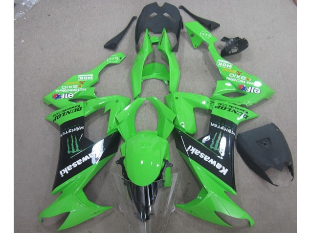 Best 2008-2010 Green Black Monster Kawasaki ZX10R Motor Bike Fairings Canada Best 2008-2010 Green Black Monster Kawasaki ZX10R Motor Bike Fairings Canada