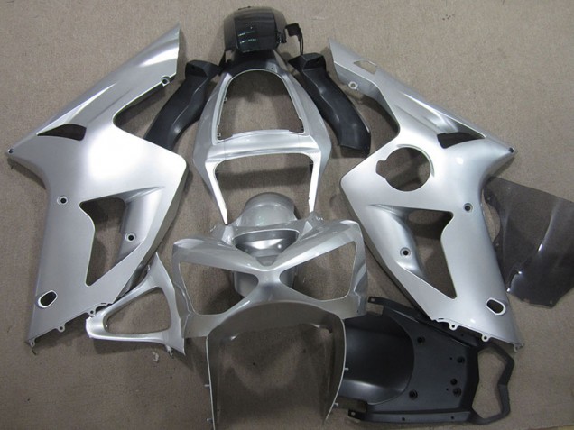 Best 2003-2004 Silver Kawasaki ZX6R Motorcycle Fairings Kit Canada Best 2003-2004 Silver Kawasaki ZX6R Motorcycle Fairings Kit Canada