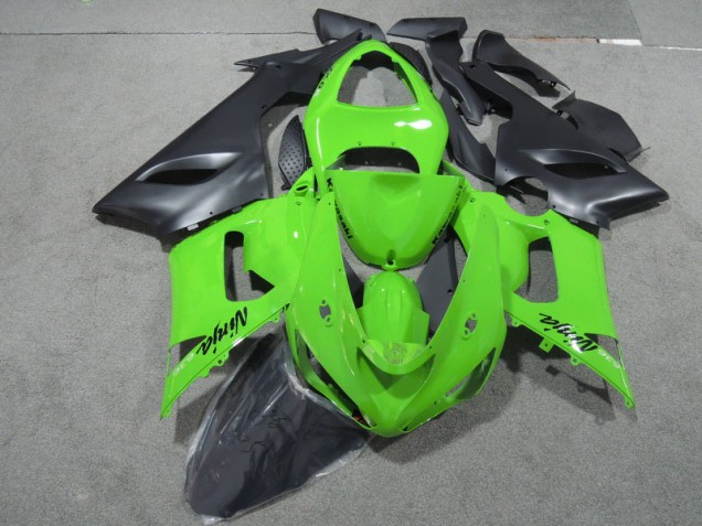 Best 2005-2006 Green Black Ninja 636 Kawasaki ZX6R Motorcycle Fairings Kits Canada Best 2005-2006 Green Black Ninja 636 Kawasaki ZX6R Motorcycle Fairings Kits Canada