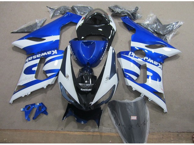 Best 2005-2006 Blue White Kawasaki ZX6R Motorcycle Replacement Fairings Canada Best 2005-2006 Blue White Kawasaki ZX6R Motorcycle Replacement Fairings Canada
