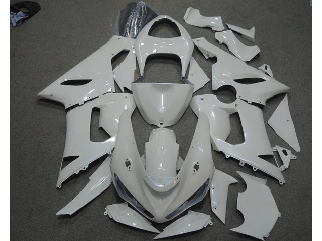 Best 2005-2006 White Kawasaki ZX6R Motorcycle Fairings Kit Canada Best 2005-2006 White Kawasaki ZX6R Motorcycle Fairings Kit Canada