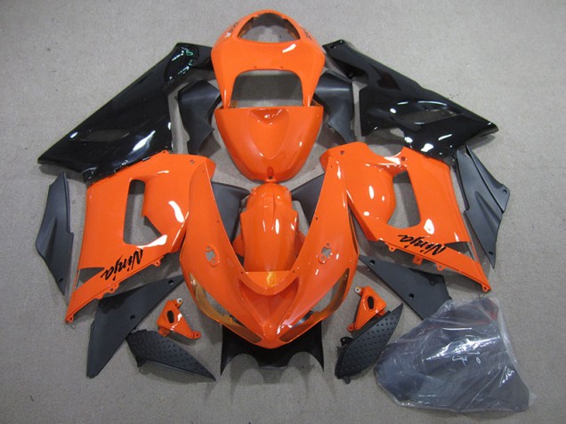 Best 2005-2006 Orange Black Ninja Kawasaki ZX6R Motorcylce Fairings Canada