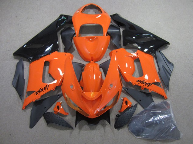 Best 2005-2006 Orange Black Ninja Kawasaki ZX6R Bike Fairing Canada Best 2005-2006 Orange Black Ninja Kawasaki ZX6R Bike Fairing Canada