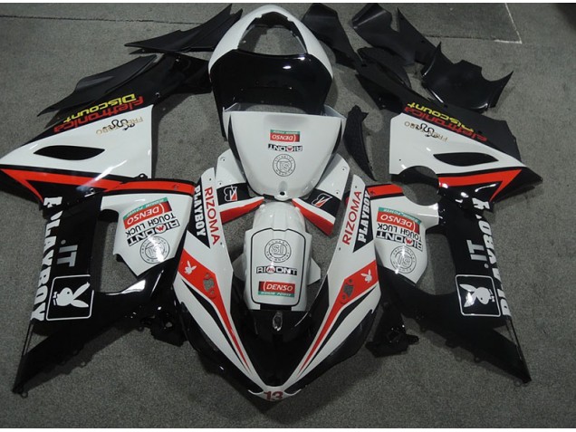Best 2005-2006 White Black Rizoma Playboy Kawasaki ZX6R Bike Fairings Canada Best 2005-2006 White Black Rizoma Playboy Kawasaki ZX6R Bike Fairings Canada