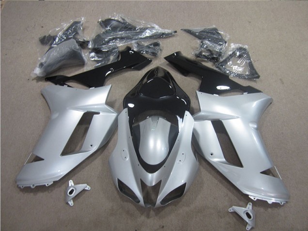 Best 2007-2008 Silver Black Kawasaki ZX6R Motor Fairings Canada Best 2007-2008 Silver Black Kawasaki ZX6R Motor Fairings Canada