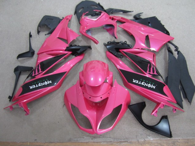 Best 2009-2012 Pink Black Monster Kawasaki ZX6R Motor Fairings Canada Best 2009-2012 Pink Black Monster Kawasaki ZX6R Motor Fairings Canada