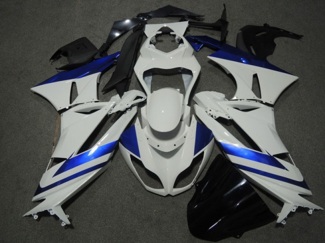 Best 2009-2012 White Blue Kawasaki ZX6R Motorbike Fairings Canada Best 2009-2012 White Blue Kawasaki ZX6R Motorbike Fairings Canada