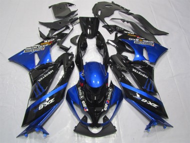 Best 2009-2012 Black Blue Monster Kawasaki ZX6R Motorcycle Fairing Kit Canada