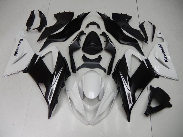 Best 2013-2018 Black White Kawasaki ZX6R Motorcycle Fairing Kits Canada Best 2013-2018 Black White Kawasaki ZX6R Motorcycle Fairing Kits Canada