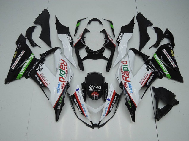 Best 2013-2018 Black White Rapid Hager Kawasaki ZX6R Motorbike Fairing Canada Best 2013-2018 Black White Rapid Hager Kawasaki ZX6R Motorbike Fairing Canada