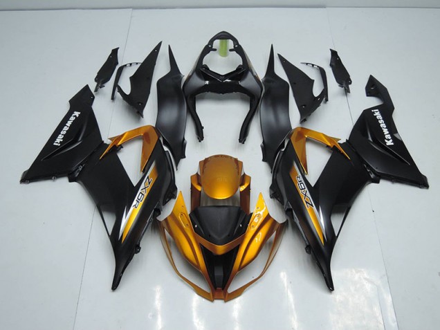 Best 2013-2018 Black Gold Kawasaki ZX6R Motor Bike Fairings Canada Best 2013-2018 Black Gold Kawasaki ZX6R Motor Bike Fairings Canada