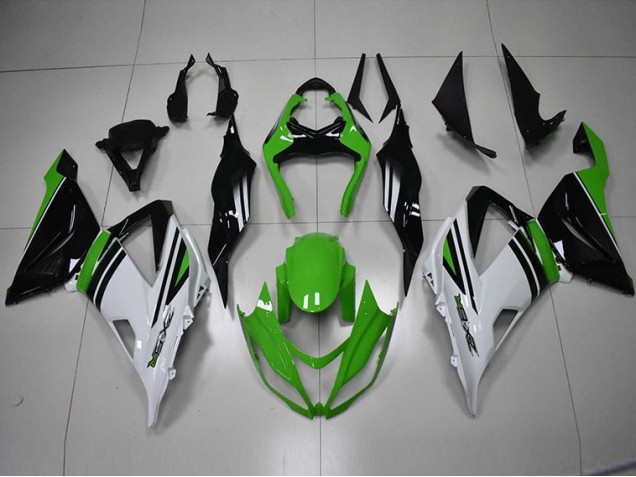 Best 2013-2018 Black Green White Kawasaki ZX6R Bike Fairing Kit Canada Best 2013-2018 Black Green White Kawasaki ZX6R Bike Fairing Kit Canada