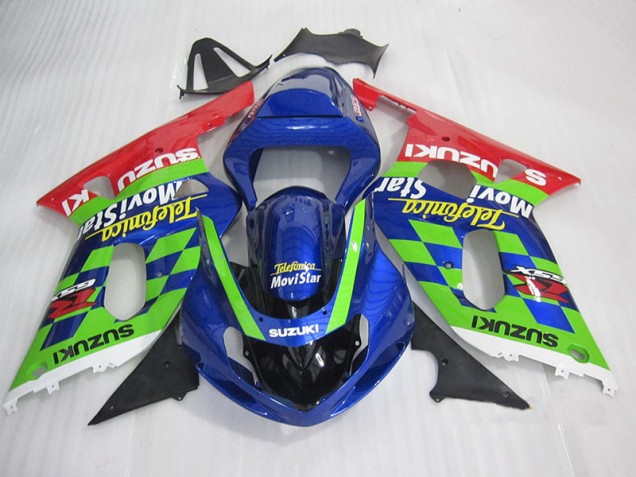 Best 2001-2003 Blue Green Red Telefumia Movistar Suzuki GSXR600 Motorbike Fairing Canada Best 2001-2003 Blue Green Red Telefumia Movistar Suzuki GSXR600 Motorbike Fairing Canada