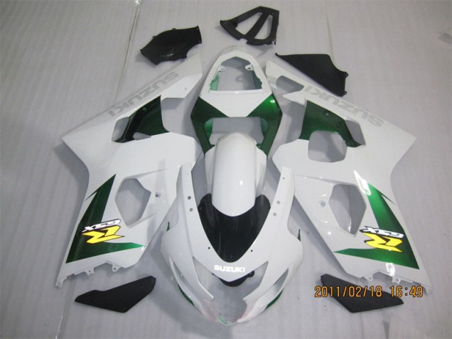 Best 2004-2005 White Green Suzuki GSXR600 Motorbike Fairing Kits Canada Best 2004-2005 White Green Suzuki GSXR600 Motorbike Fairing Kits Canada
