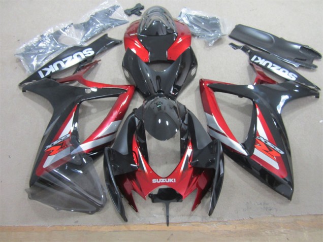 Best 2006-2007 Black Red Suzuki GSXR600 Motorcycle Fairing Kits Canada