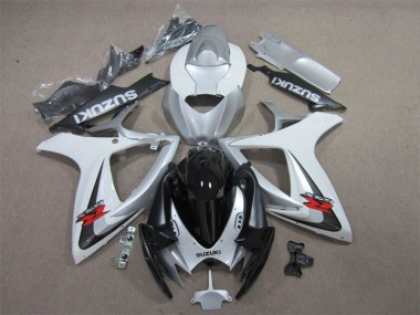 Best 2006-2007 Black White Suzuki GSXR600 Motorcycle Fairing Kit Canada
