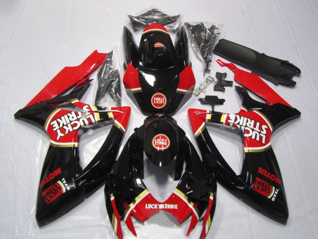 Best 2006-2007 Black Red Lucky Strike Motul Suzuki GSXR600 Bike Fairing Kit Canada