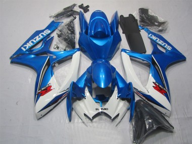 Best 2006-2007 Blue White Suzuki GSXR600 Motorbike Fairing Kits Canada