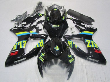 Best 2006-2007 Black Yellow Rizla Suzuki GSXR600 Moto Fairings Canada