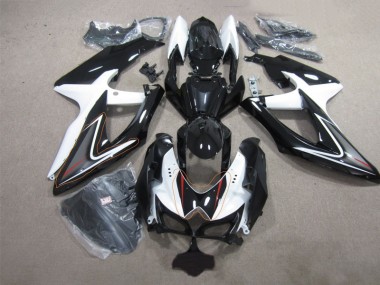 Best 2008-2010 Black White Suzuki GSXR600 Replacement Fairings Canada