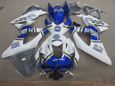 Best 2008-2010 White Lucky Strike Blue Motul Suzuki GSXR600 Motor Fairings Canada