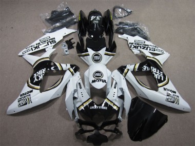 Best 2008-2010 White Lucky Strike Black Motul Suzuki GSXR600 Motorbike Fairings Canada