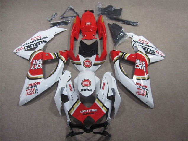 Best 2008-2010 White Lucky Strike Red Motul Suzuki GSXR600 Motorbike Fairing Canada Best 2008-2010 White Lucky Strike Red Motul Suzuki GSXR600 Motorbike Fairing Canada