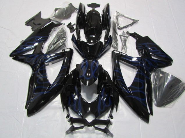 Best 2008-2010 Black Blue Flame Suzuki GSXR600 Bike Fairing Canada Best 2008-2010 Black Blue Flame Suzuki GSXR600 Bike Fairing Canada