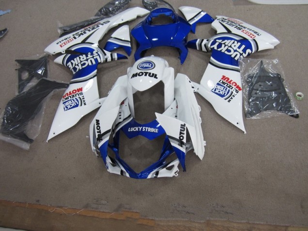 Best 2011-2021 Blue White Lucky Strike Motul Suzuki GSXR600 Motorcycle Fairings Kit Canada Best 2011-2021 Blue White Lucky Strike Motul Suzuki GSXR600 Motorcycle Fairings Kit Canada