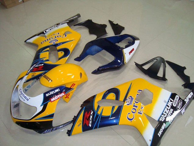 Best 2001-2003 Yellow Blue Corona Extra Motul Suzuki GSXR750 Motorcycle Fairings Kits Canada
