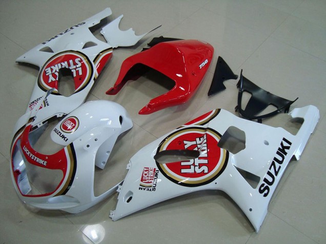 Best 2001-2003 Red White Lucky Strike Suzuki GSXR750 Motorcyle Fairings Canada