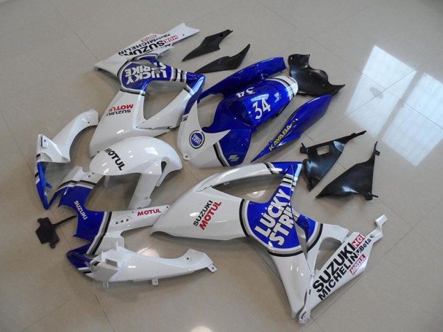 Best 2006-2007 Blue White Lucky Strike Motul 34 Suzuki GSXR750 Motorcycle Fairing Kit Canada Best 2006-2007 Blue White Lucky Strike Motul 34 Suzuki GSXR750 Motorcycle Fairing Kit Canada