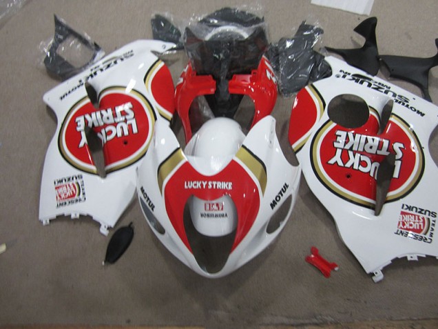 Best 1996-2007 White Lucky Strike Motul Suzuki GSXR1300 Hayabusa Motorcycle Fairings Kit Canada